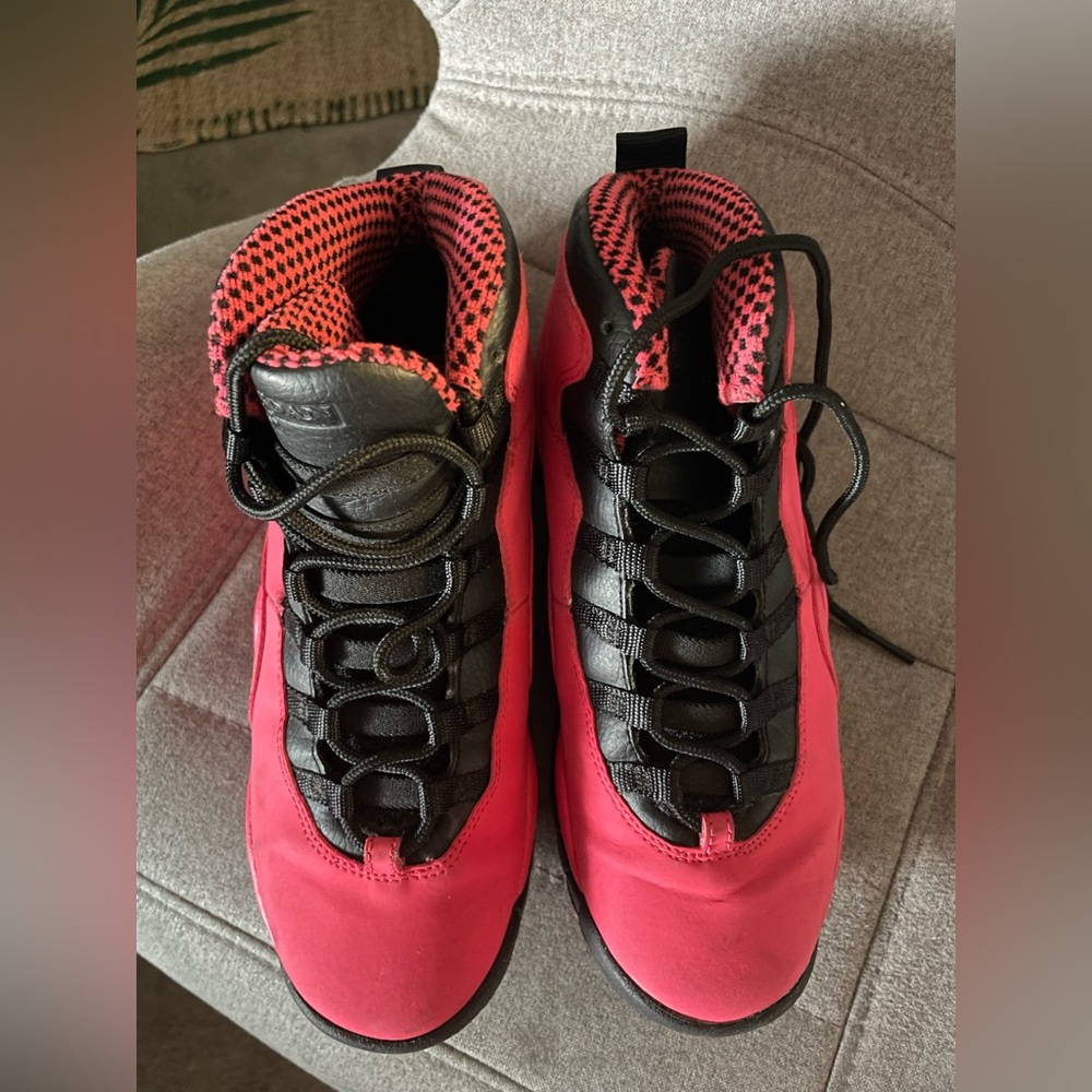 Red and Black High-Top Sneakers